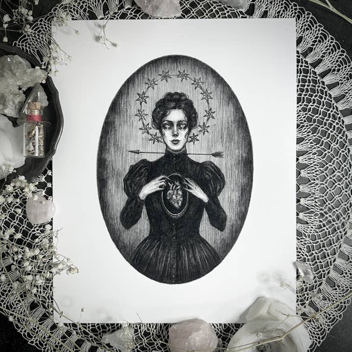 The Martyr Fine Art Print - Gothic Victorian Heart for wholesale by Caitlin McCarthy Art