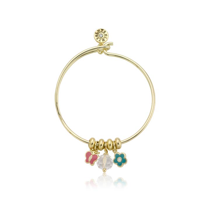 Butterfly & Flower Charm Bangle for wholesale by Little Miss Twin Stars