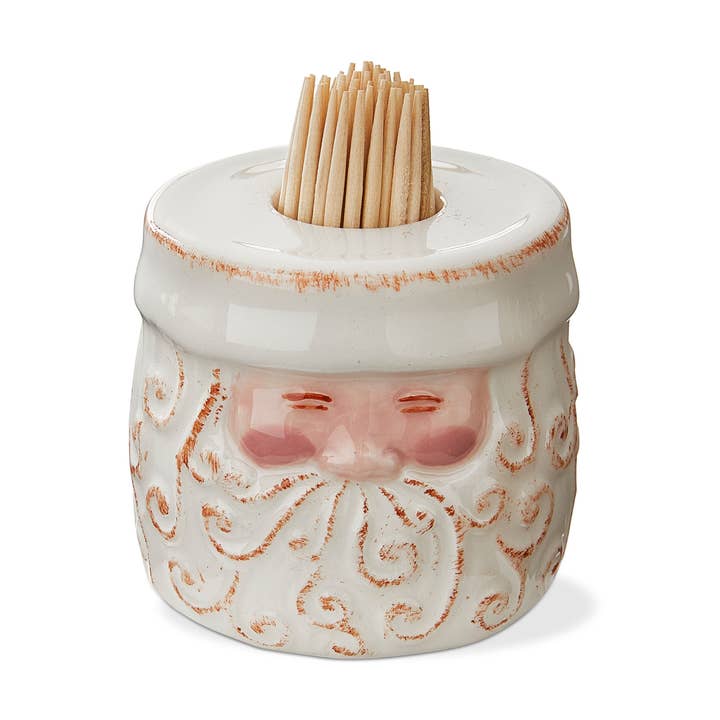tag - Wholesale Serving Utensil - SALE Christmas Santa Toothpick Holder Set - White0