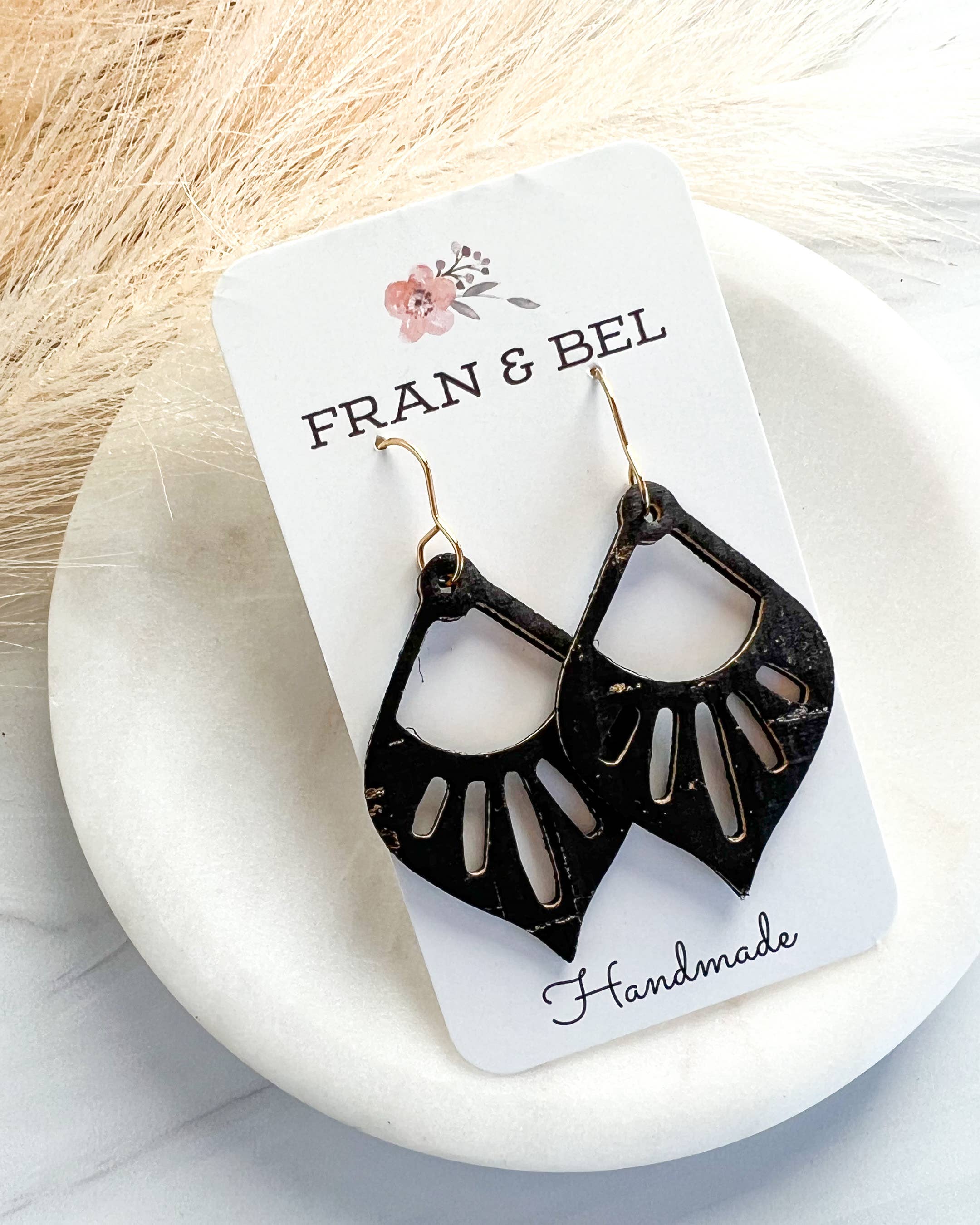 Fran and Bel - Wholesale Dangle Earrings - Intricate Cutout Teardrop Leather Dangle Earring10
