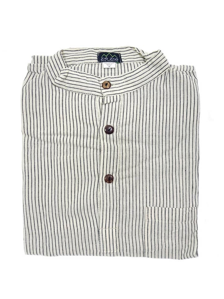 Zig Zag Asian Collection - Wholesale Button Down Shirt - Men's - Striped Cotton Kurta2