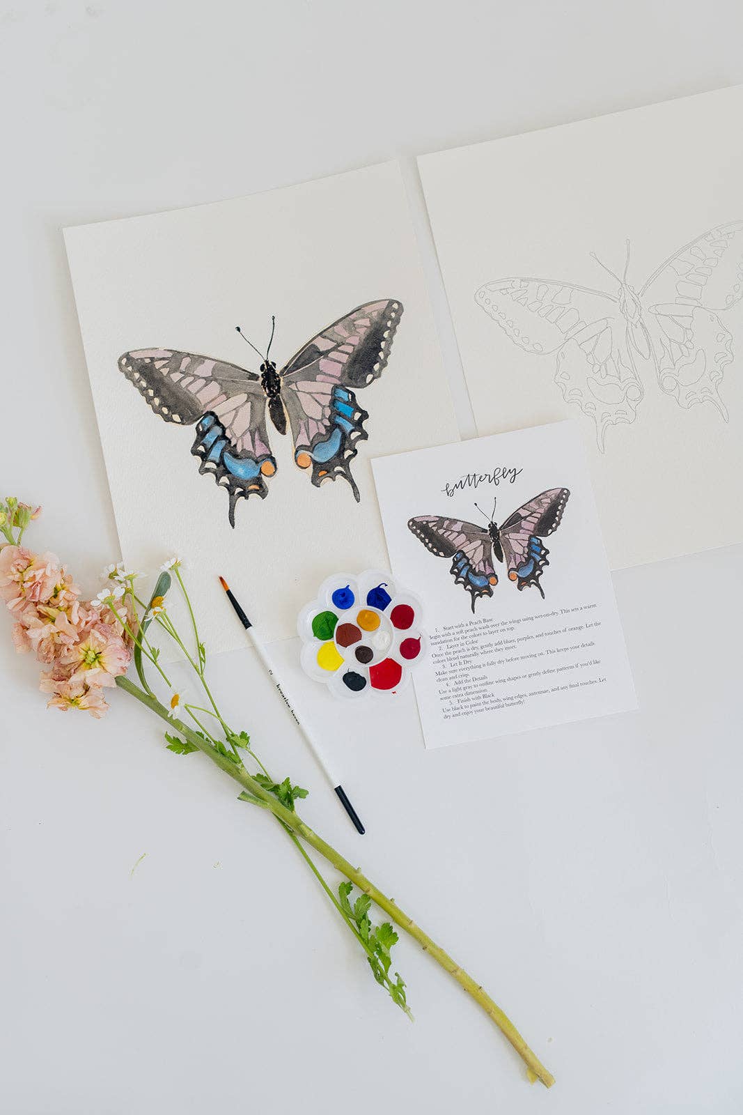 Bailey Rae Studio - Wholesale DIY Craft Kit - butterfly - watercolor kit1