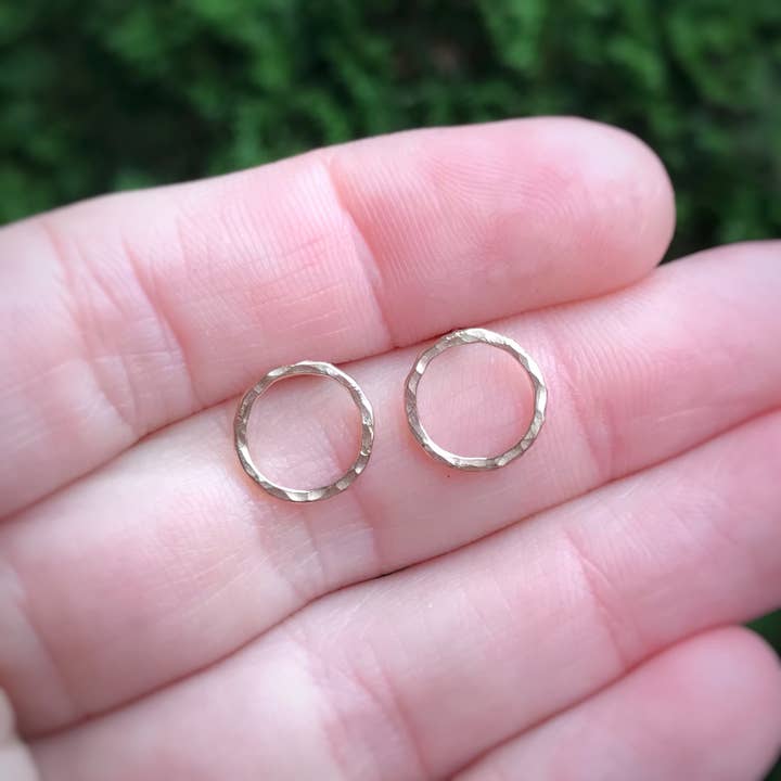 Blue and Blue - Wholesale Stud/Post Earrings - Open Circle Studs - Gold Filled5