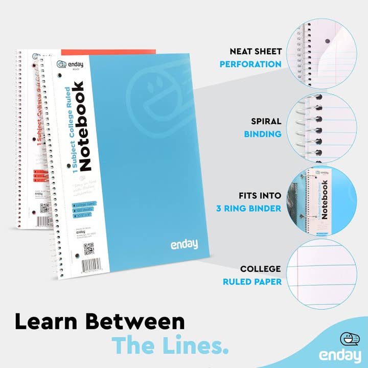 enday - Wholesale Notebook - Spiral Notebook W/R 1 Subject Hardcover 70 Sheets 36 PACK2
