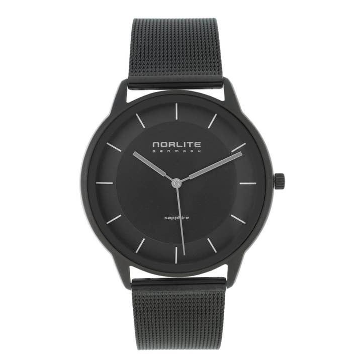 Reloj negro Norlite para hombre con correa de malla para venta al por mayor de Norlite Denmark