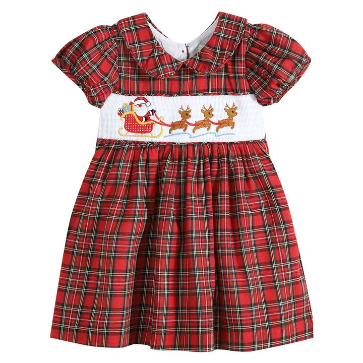 Red Christmas Plaid Santa Sleigh Smocked Dress and other Purchase wholesale santa outfit. Free returns & net 60 terms on Faire trending on Faire.