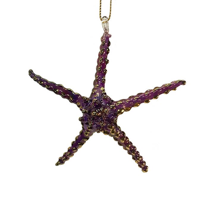 Estrella de mar púrpura para venta al por mayor de Unique Glass Ornaments