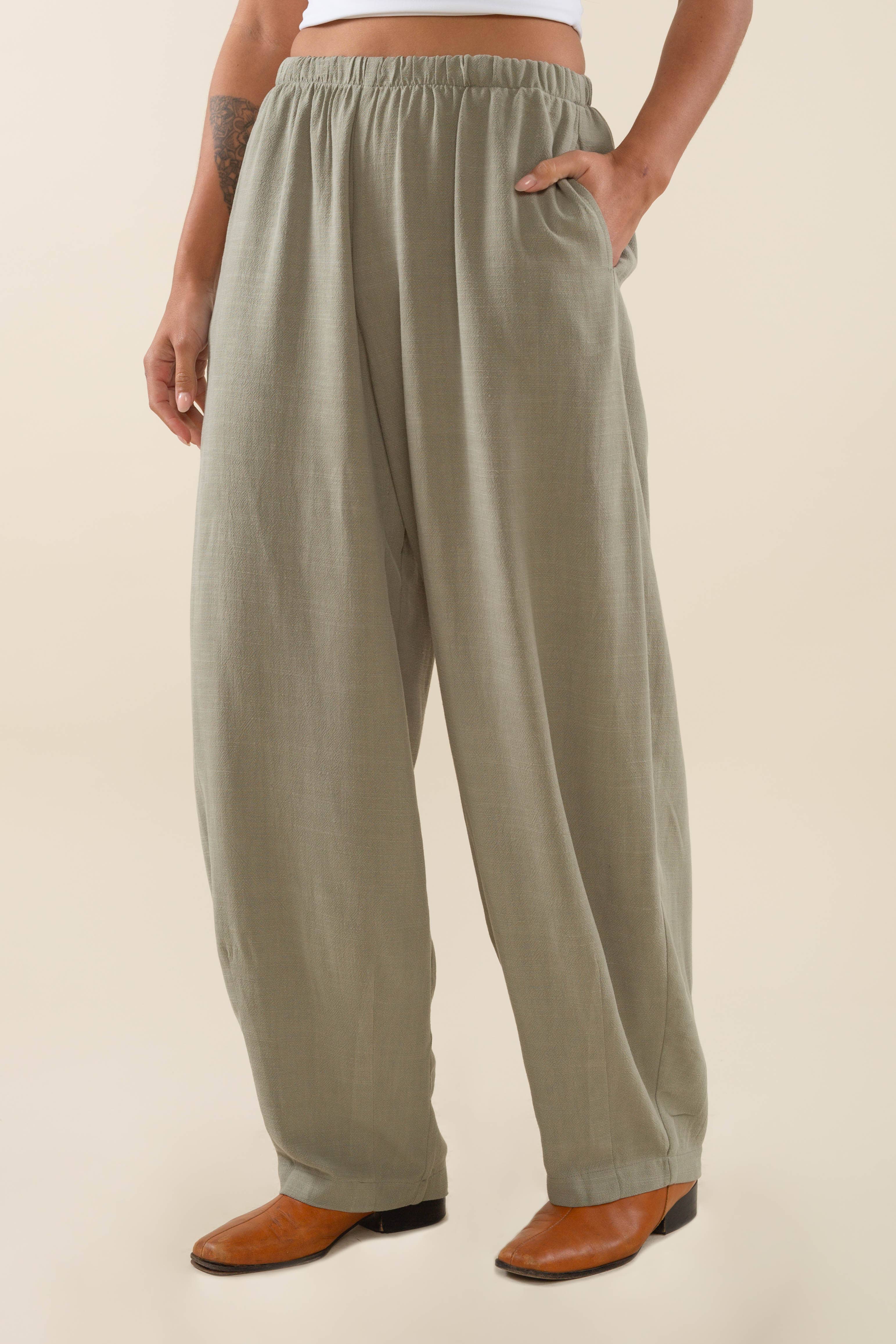 NLT - Wholesale Pants - Women's - Long Linen Lantern Pant2