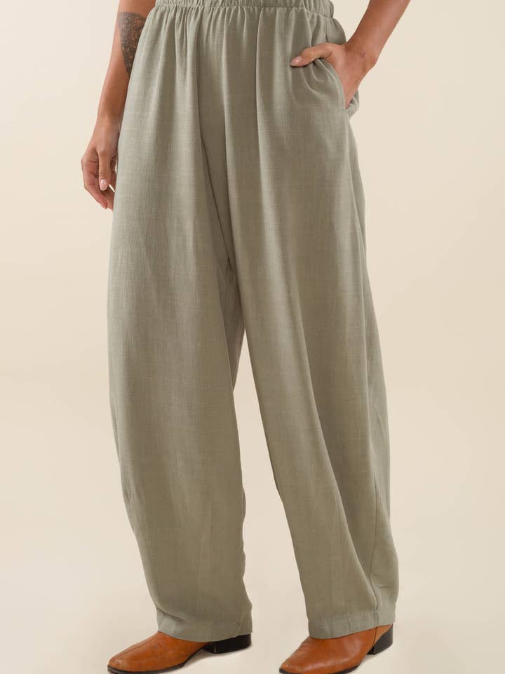 NLT - Wholesale Pants - Women's - Long Linen Lantern Pant2