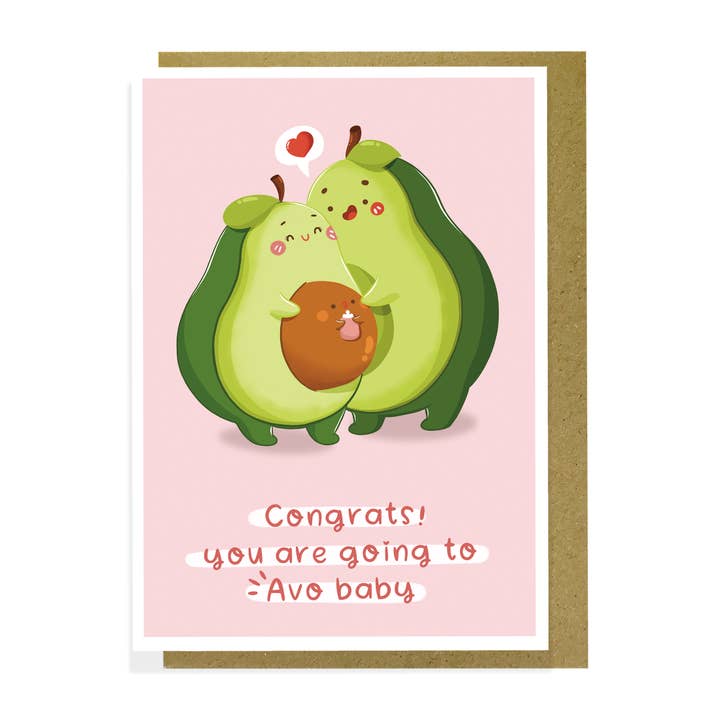 Planet612 – Großhandel Babykarte – Lustige Avocado-Schwangerschaftskarte, Babyparty-Karte