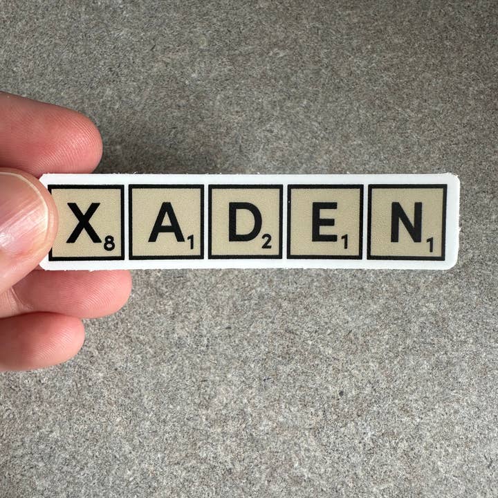 Merry May - Wholesale Sticker - Xaden Game Tiles Vinyl Sticker, 3.0” x 0.68”2