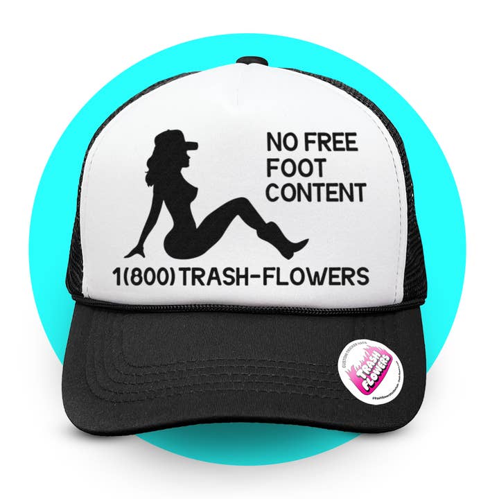 Trash Flowers Trucker Hats – wholesale Trucker hat – Unisex – Trash-Flowers Mud Flap Trucker Hat