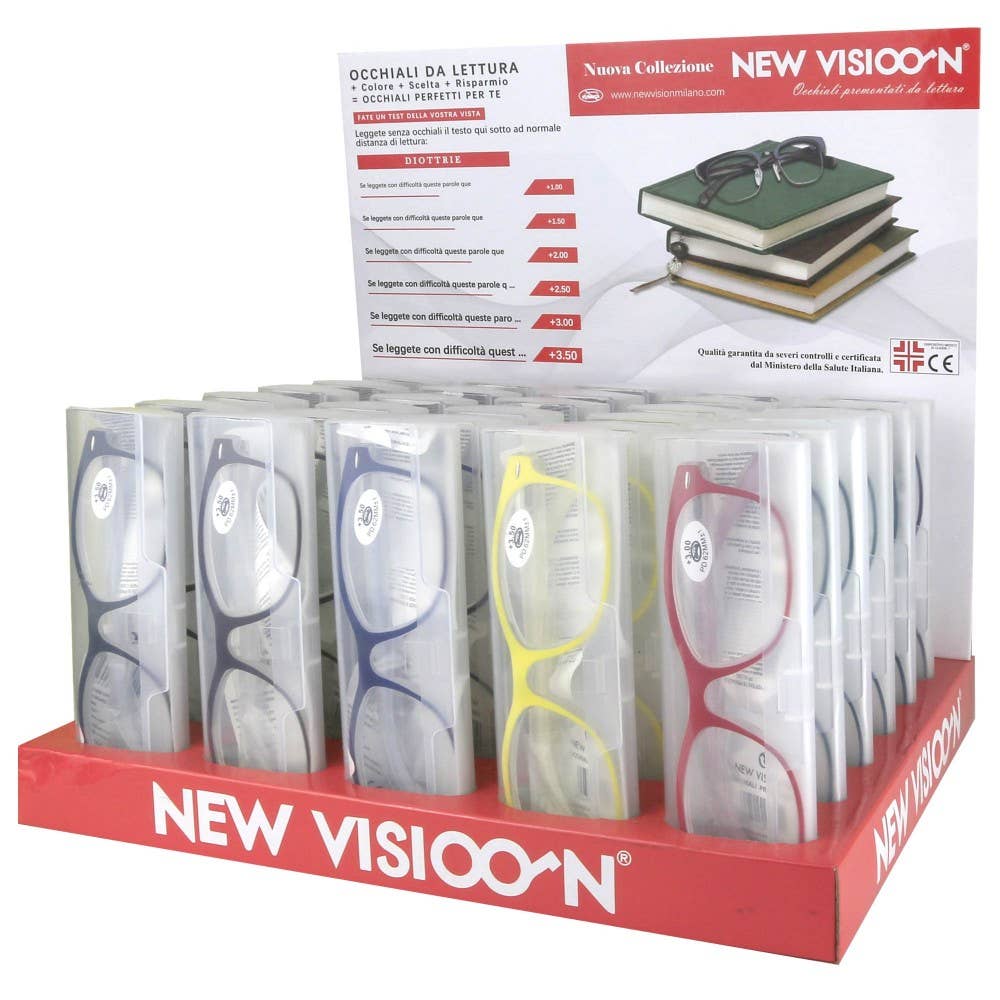 NEW VISION MILANO SRL - Wholesale Retailerdispay - Complete toonbankdisplay met 30 leesbrillen - rood2