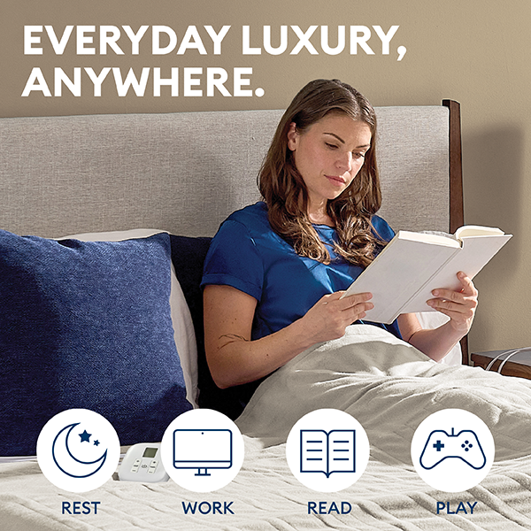 Uncanny Brands - Wholesale Bedding Blanket - Therahaus by Therapedic Full/Queen Size Ivory Heated Blanket1