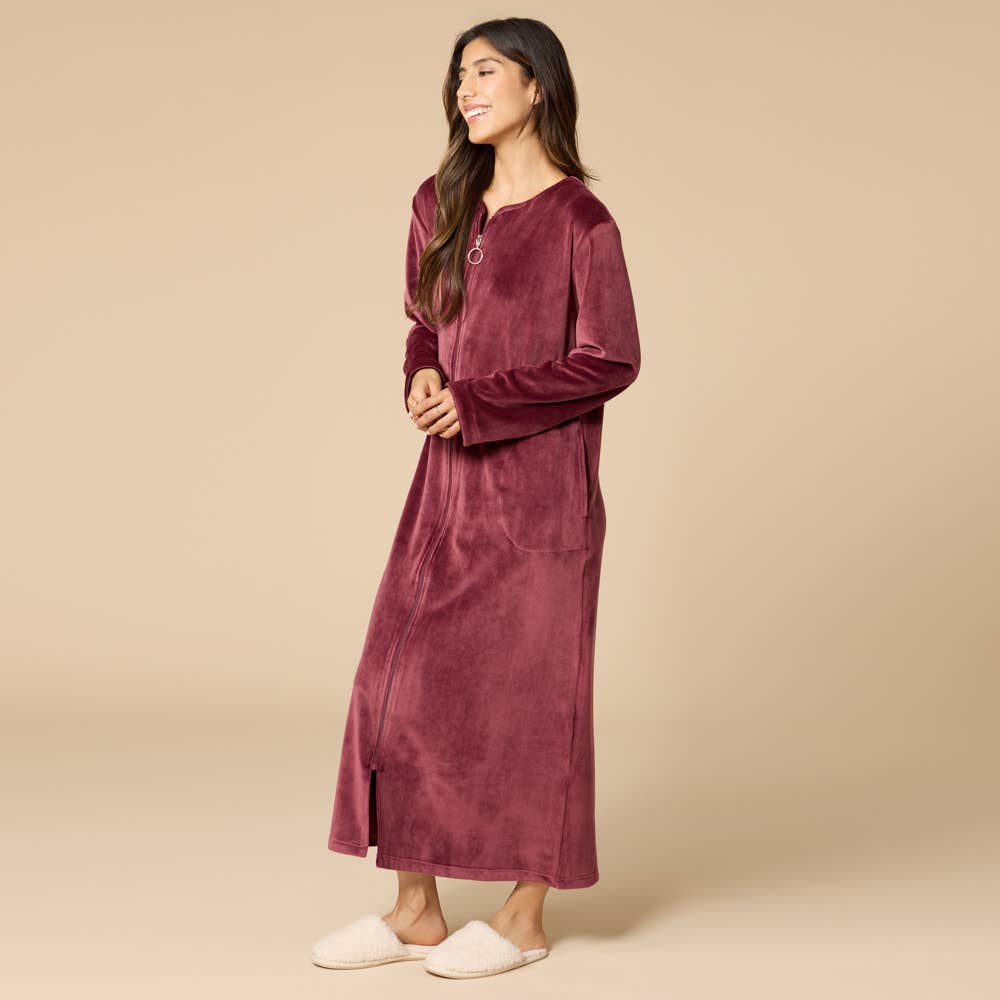 Softies - Vendita all'ingrosso Vestaglia - Donna - Vestaglia da donna Serenity con zip e scollo a cuore4