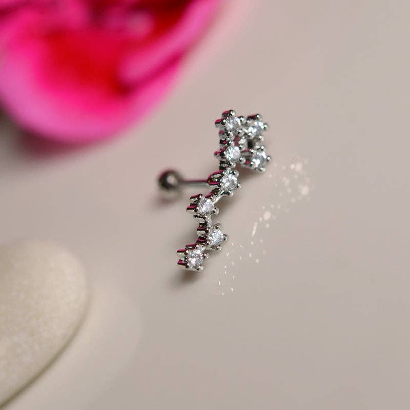 StockJWL - Wholesale Stud/Post Earrings - 12 Zodiac Earrings, Constellation Stud Earring Stud Piercing Tragus Helix Lobe and Cartilage Silver And Gold47