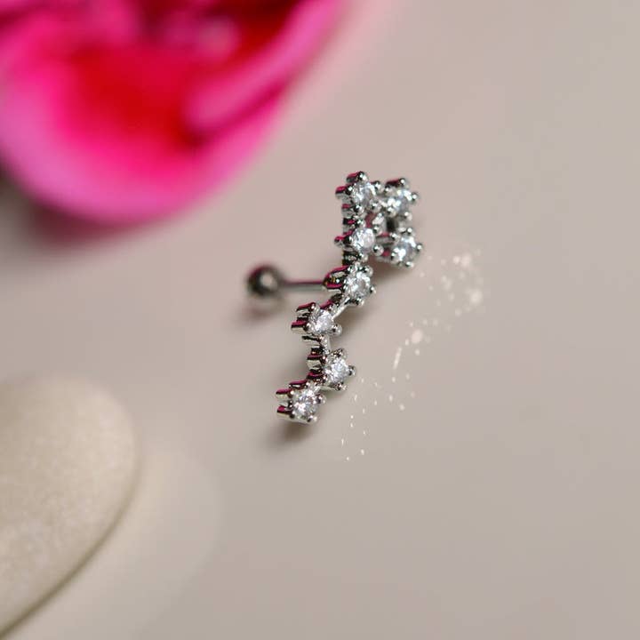 StockJWL - Wholesale Stud/Post Earrings - 12 Zodiac Earrings, Constellation Stud Earring Stud Piercing Tragus Helix Lobe and Cartilage Silver And Gold47