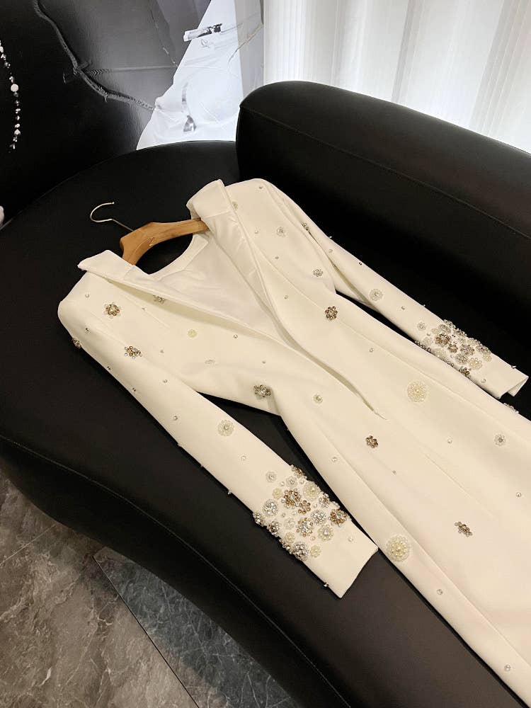 Sanyao Fashion - Wholesale Dress - Women's - SY381 Elegant Heavy Beaded Diamond Slim Fit Long Dress10