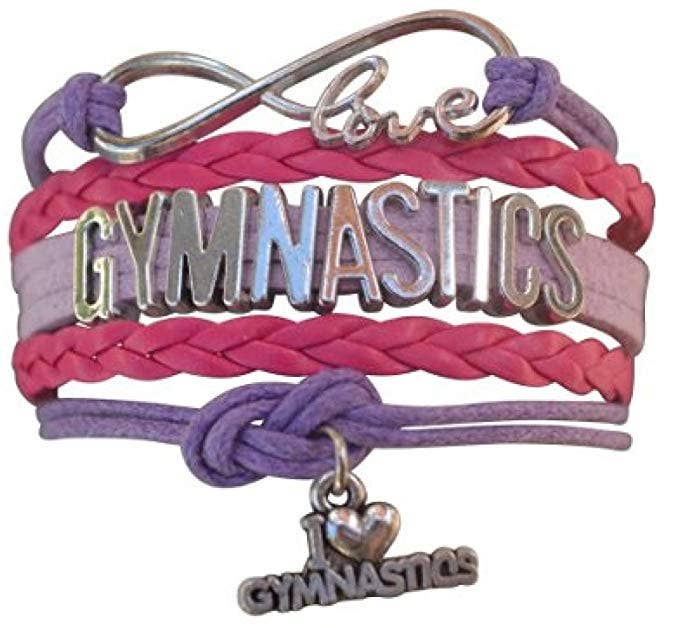 Sportybella - Wholesale Charm/Dangle Bracelet - Girls Love Gymnastics Bracelet - Pick Colors0