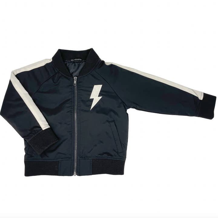 Thunderbolt Sort Bomberjakke for engroshandel hos Wee Monster