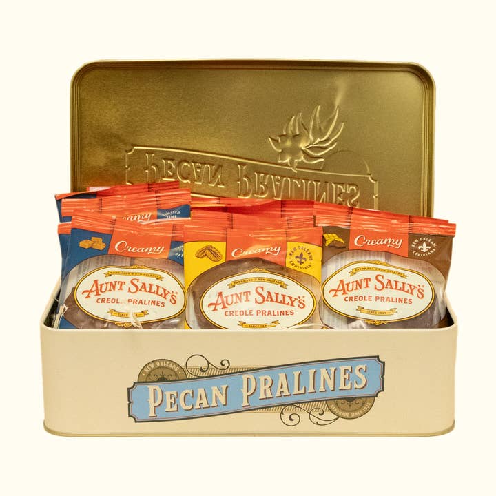 Aunt Sally's Pralines – wholesale Caramel – Aunt Sally's Pecan Pralines Assorted 12 Count Tin1