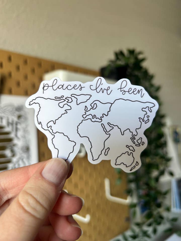 World Map Sticker for wholesale by Honey By Hand