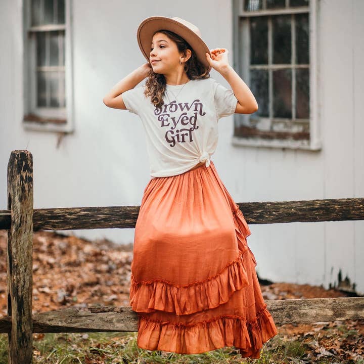 Beige Brown Eyed Girl Kids T-Shirt | Van Morrison Lyrics Tee for wholesale on Faire1