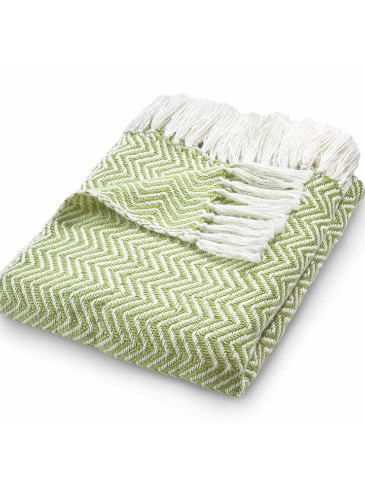 Manta de Espiga Tejida Verde para venta al por mayor de THE RUGS
