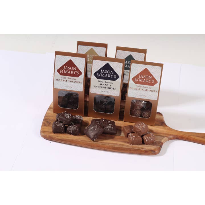 Coblentz Chocolate Company - Wholesale Toffee - Dark English Toffee With Sea Salt Gable Box3