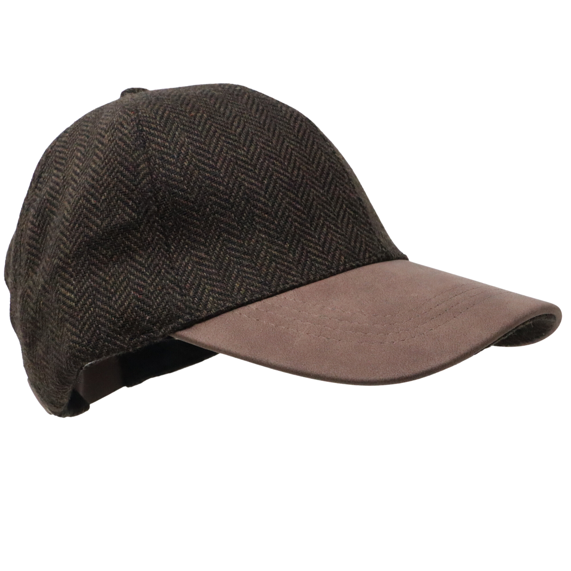 Alba Wholesale - Wholesale Baseball Cap - Women's - Herringbone Tweed Baseball Cap with Contrast Suede Peak.0