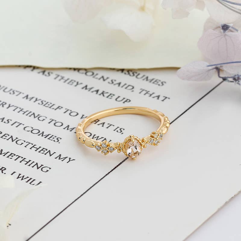 Gioiellin - S925 Silver Jewelry - Wholesale Multi-Stone Ring - S925 Sterling Silver Plated 14k Morganite Ring4