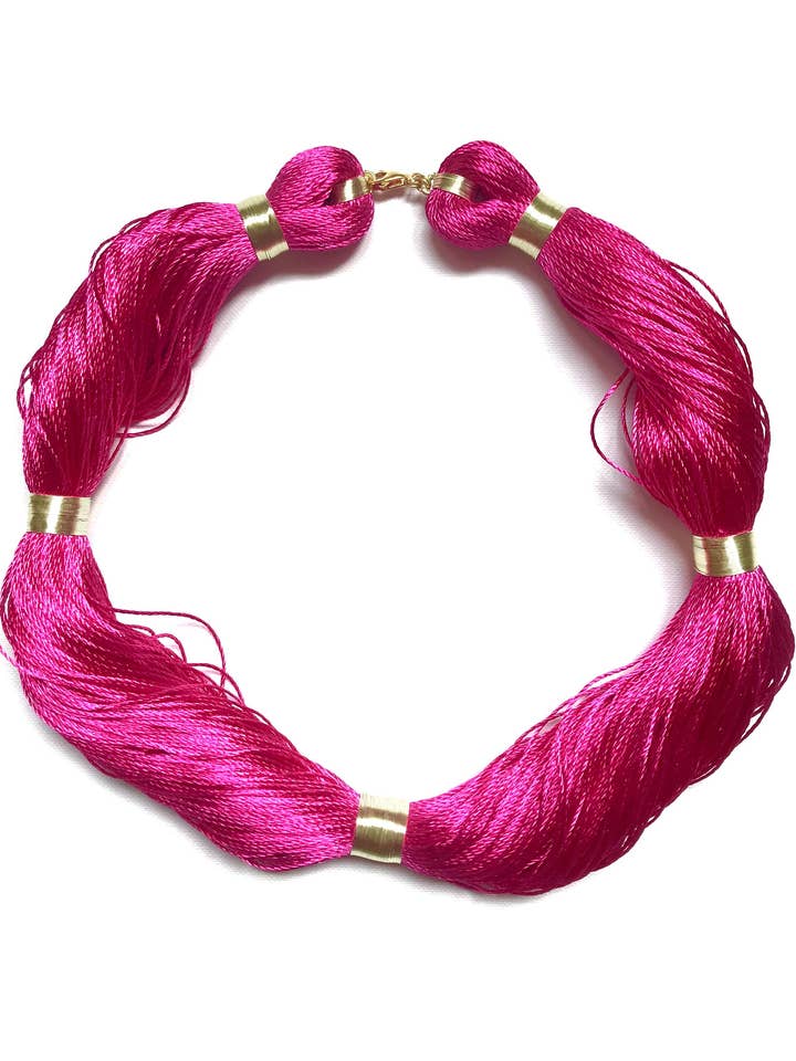 Magenta String Necklace, Venice Collection for wholesale by David&Martin Jewellery