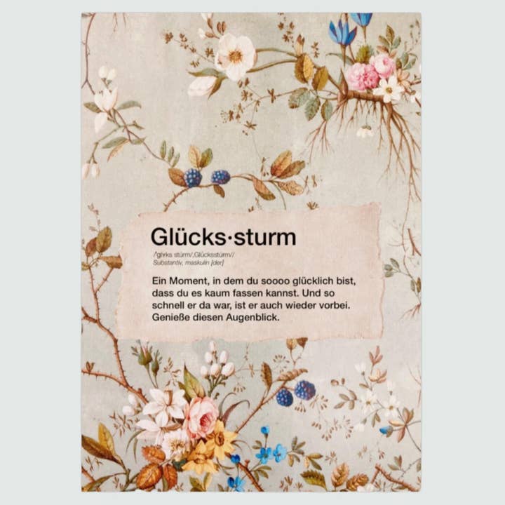 Cartolina Citazioni “Tempesta di felicità", A6 per la vendita all'ingrosso da parte di HERZallerliebste…von anderer ART