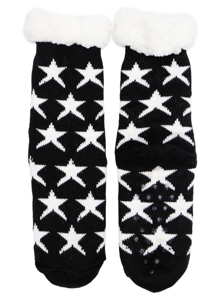 Cap Zone – wholesale Socks – Women's – Women's Star All-Over Thick Fleece Lounge Socks1