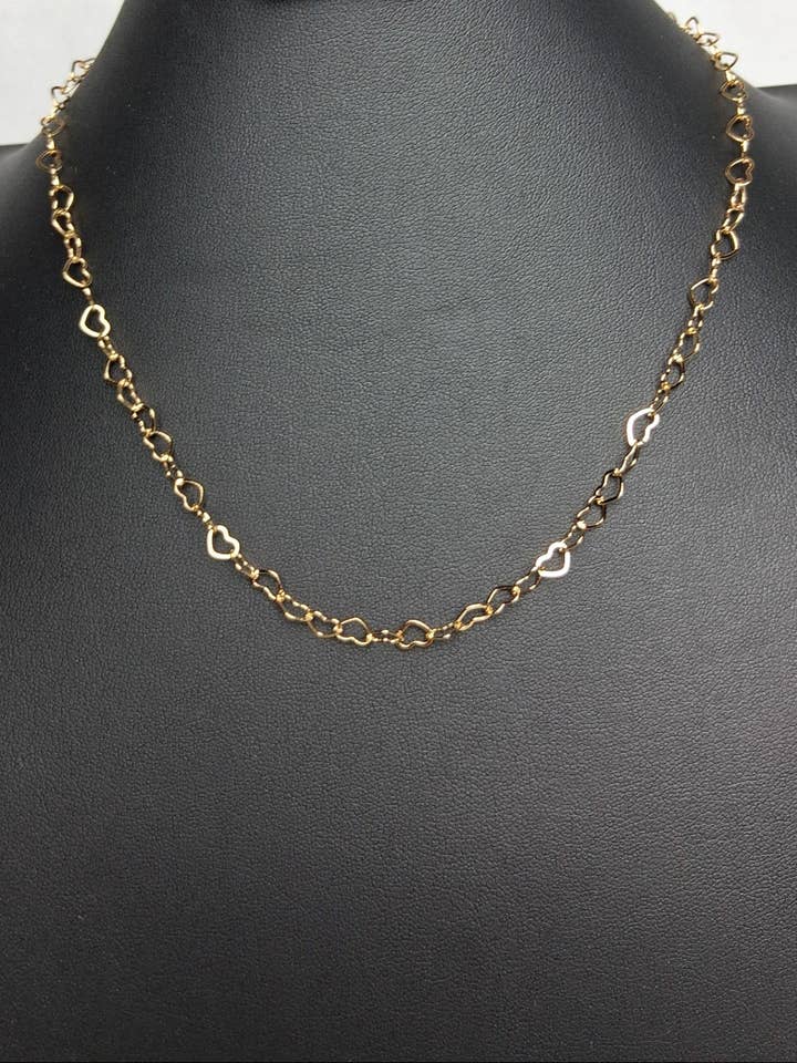 Linked in Love – 18K Gold-Plated Heart Necklace for wholesale by Adorn Me In Modesty