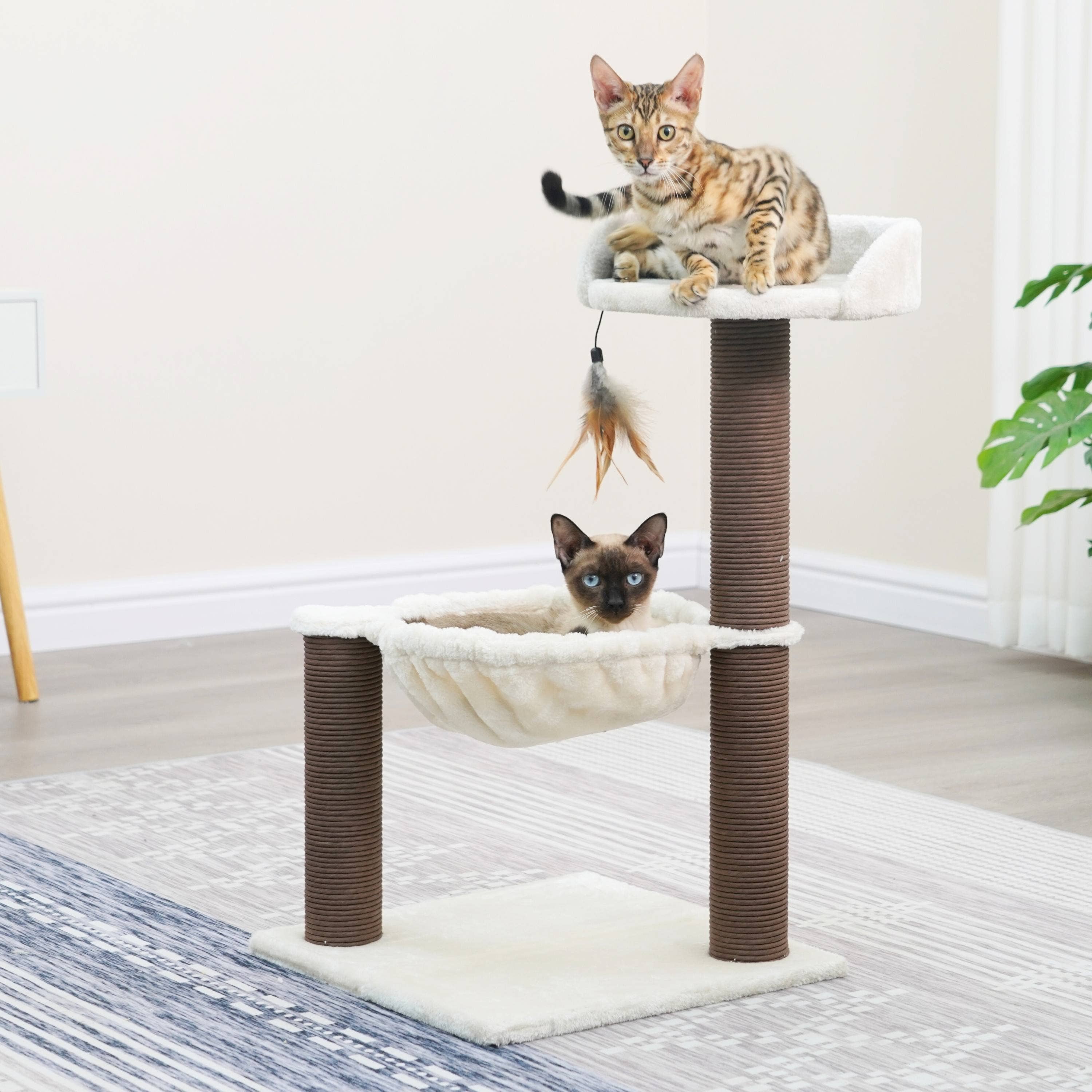 PetPals Group - Wholesale Pet Scratcher - Cat - PetPals Nirvana 3-Level Kitten Tree with Plush Perch2