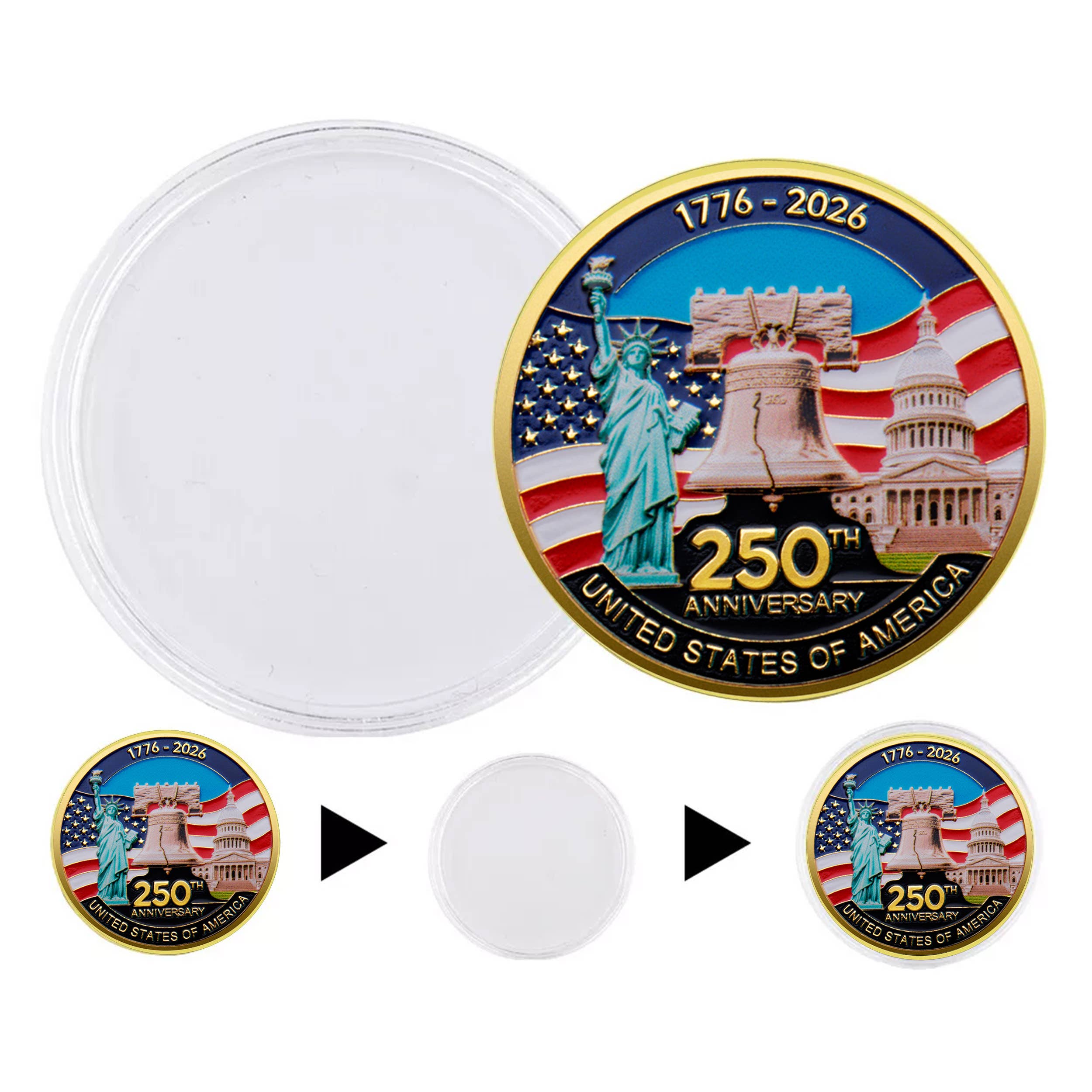 Blinkee.com, LLC - Wholesale Keepsake Coin/Token - 1776 to 2026 United States 250th Anniversary Coin 4