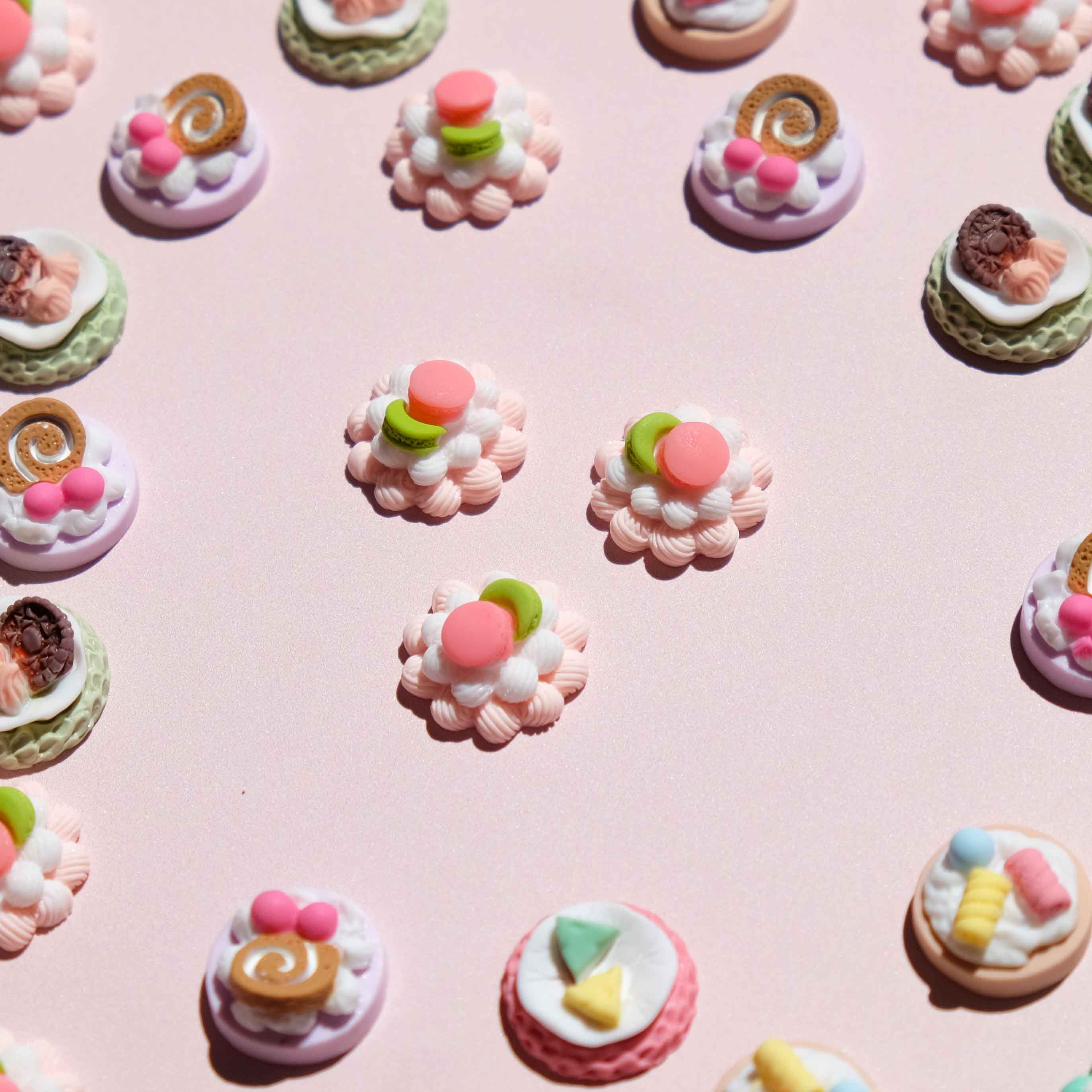 Moon Bunny - Wholesale Craft supplies - 3D Fruit Macaron Cakes (4 pcs)4