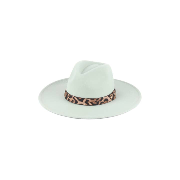 MYS Wholesale Inc - Vente Chapeau en feutre - femme - Chapeau à bord tendance en feutre avec accent léopard7