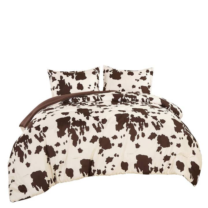 Linen Mart - Wholesale Bedding Set - Rustic Cowhide Brown Comforter Set - 3 Piece Set