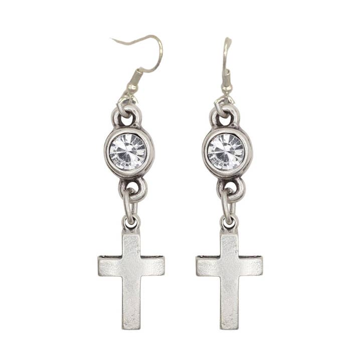 Phoenix Cross øreringe - klar krystal for engroshandel hos Avance