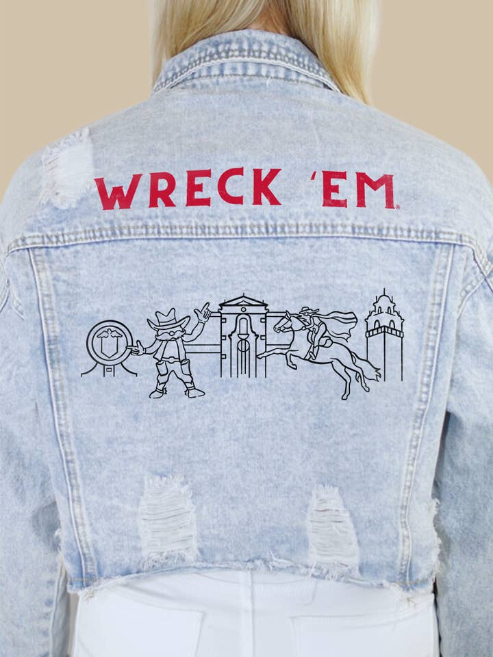 Rivalry Runway - Wholesale Denim Jacket - Women's - Texas Tech Campus Classic Denim Jacket1