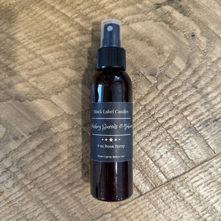 Black Label Candles – wholesale Room & linen spray – Whiskey Barrel & Tobacco | Room Spray | 4oz