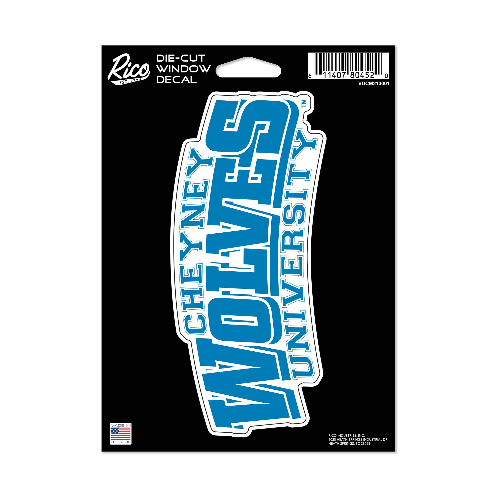 Rico Industries - Vente Breloque décorative pour voiture – unisexe - NCAA Cheyney Wolves Autocollant Découpé Moyen0