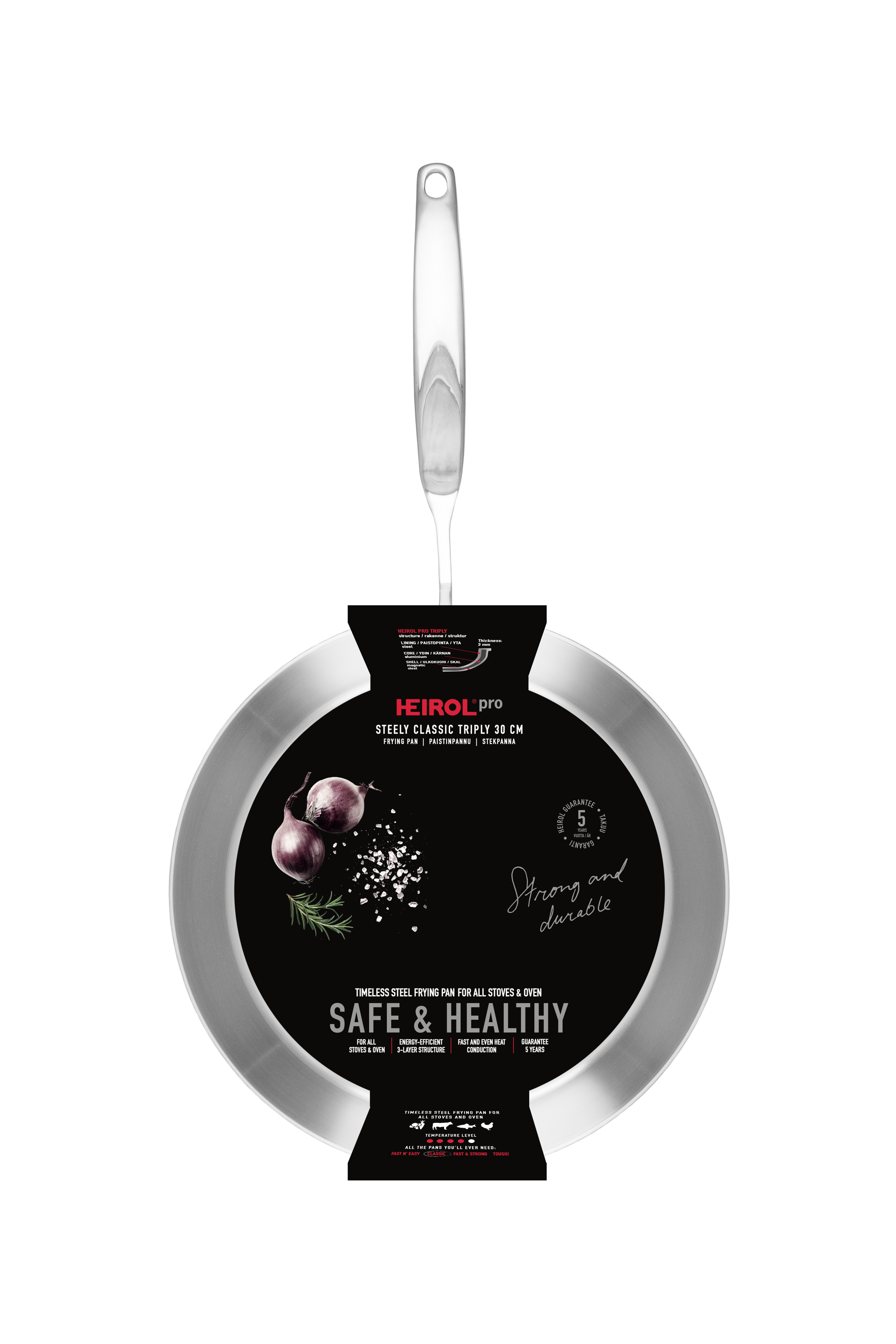 HEIROL - Wholesale Pan - Frying pan 30 cm Steely Classic Triply1