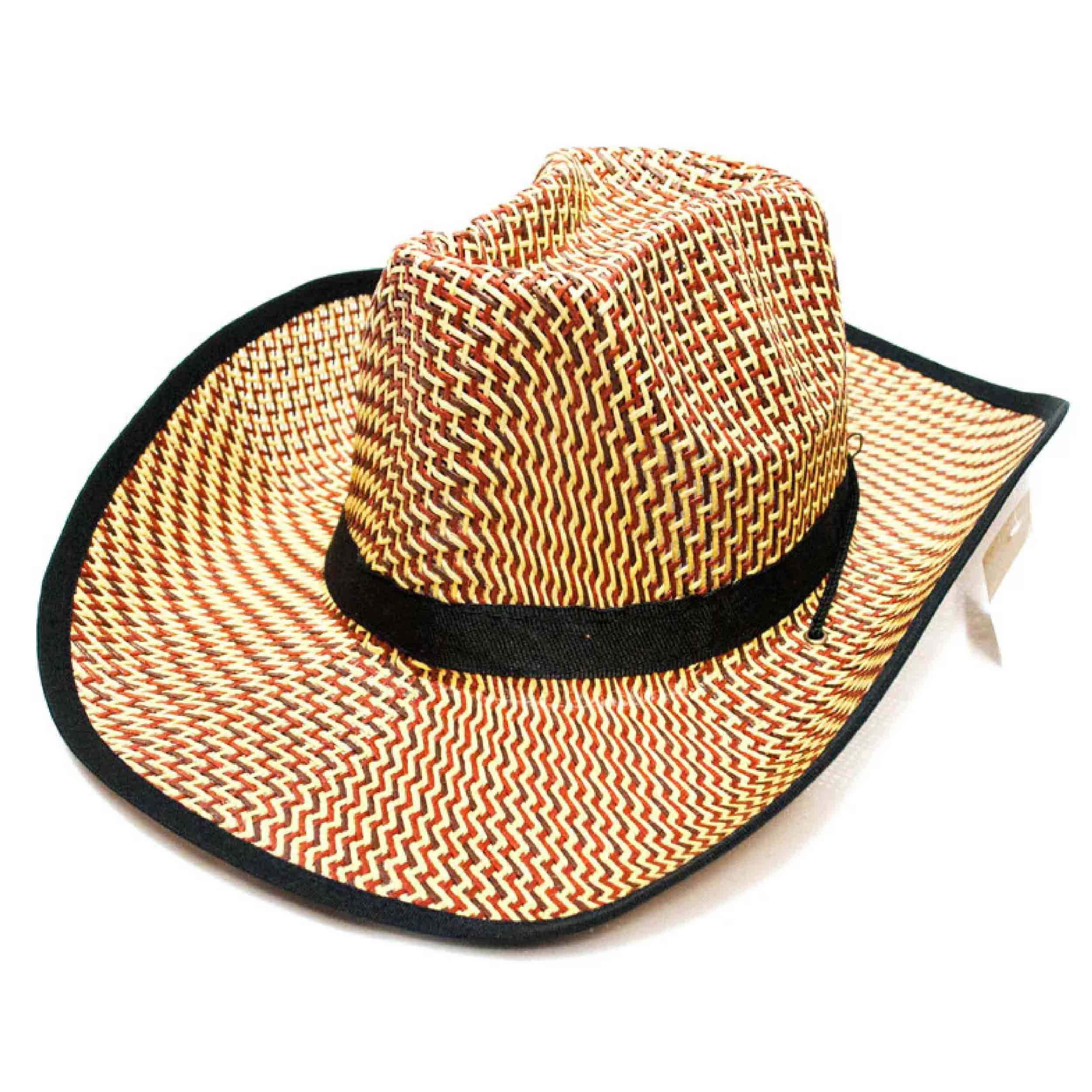 HALLEE - Wholesale Straw Hat - Unisex - Unisex Summer Straw Cowboy Hat - Assorted7