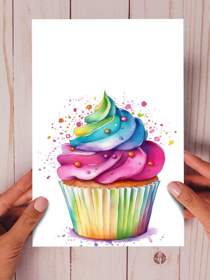 Rainbow Cupcake - Milieuvriendelijke kleurrijke Cake Foodie-kaart voor wholesale door Homemade Hollydays Wholesale
