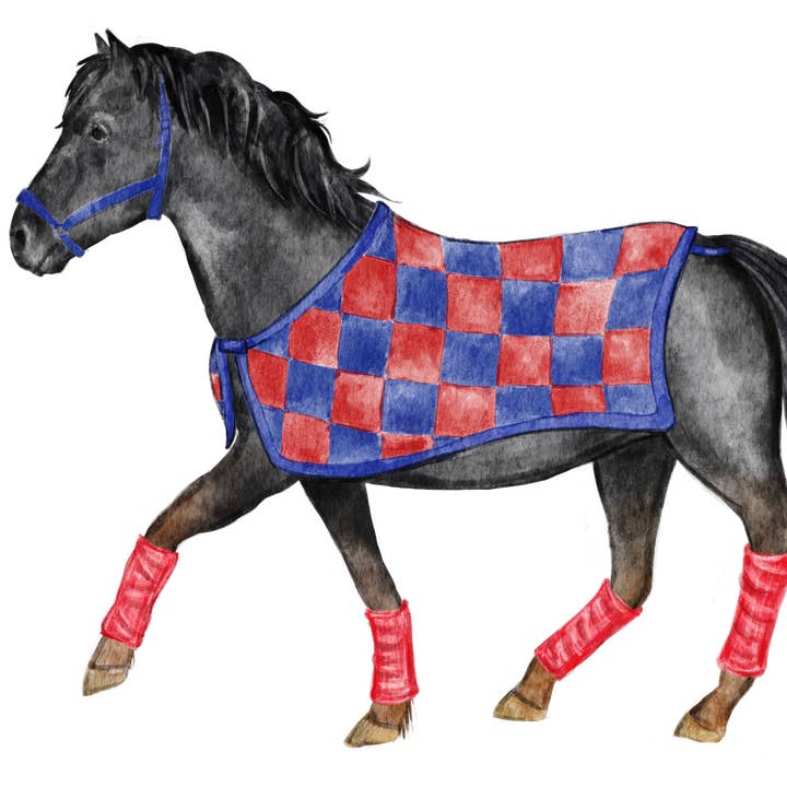 Red & Blue Mustang Frosted 16 oz Cup Set for wholesale by Front Porch Elegance