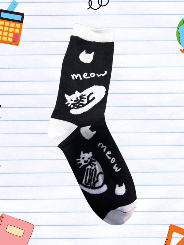 Meias Tecidas Novelty, Meias Gambás, Meias para Gatos, Meias para Jogos de Vídeo, Meias Divertidas por atacado de Fautbarb