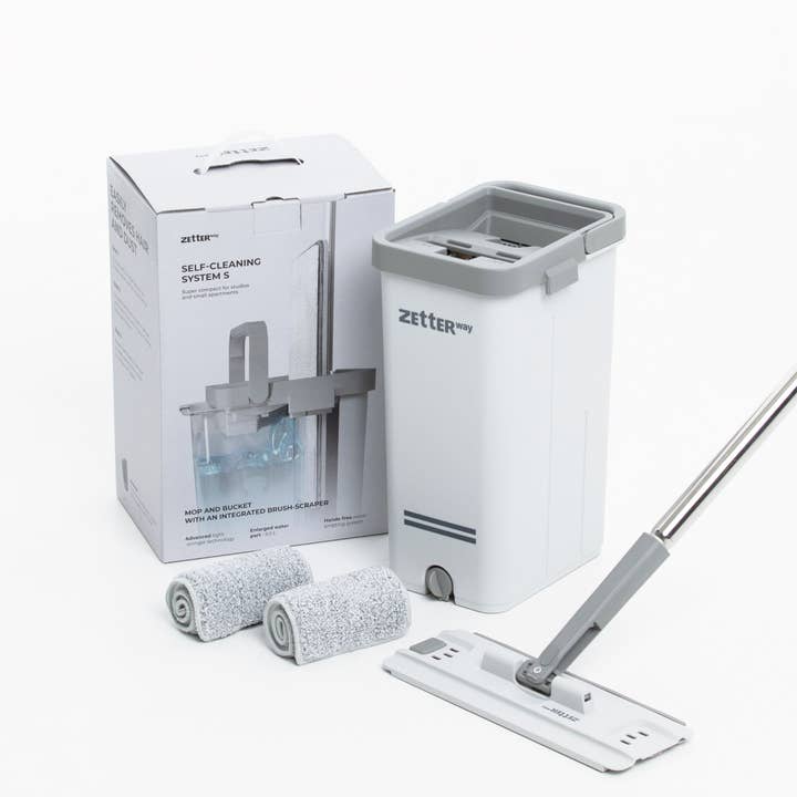 Zetterway Mop System – Medium Bucket with 2 Pads (White Finish) for wholesale by ZetterWay